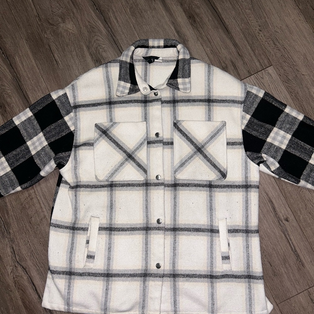 H&M Black and White Plaid Jacket